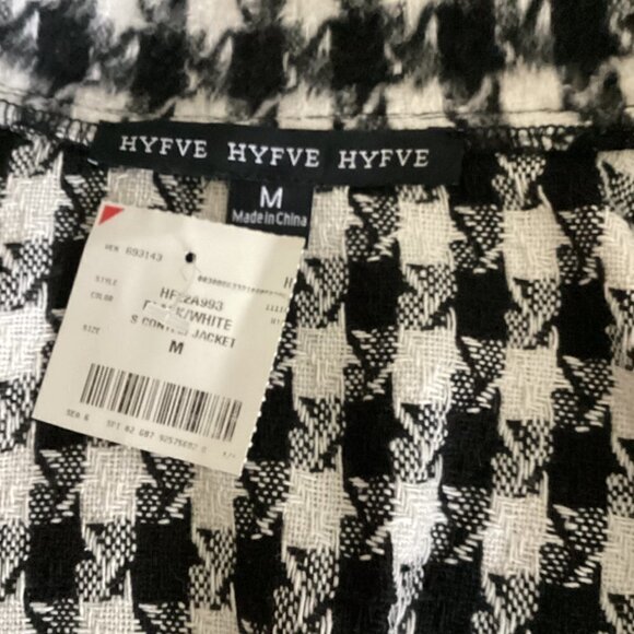 (New) HYFVE Houndstooth Cape Jacket Sz M Black & White 164A - Picture 8 of 10